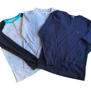 3 Long Sleeve: Polo Ralph Lauren, Old Navy, etc thermal T-shirts L 10/12 bundle
